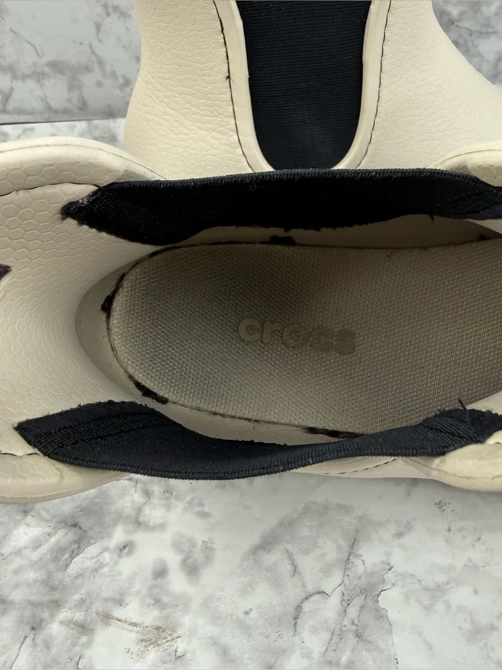CROCS Dylan Chelsea Boot Creme Water Resistant Outdoor Rain Shoes Women’s Sz 8